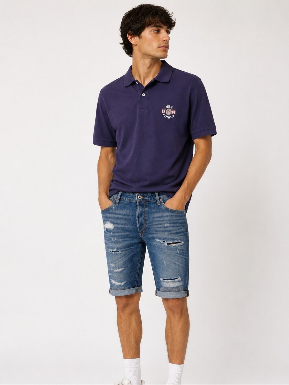 G-Star Raw Restored Denim Blue Medium Wash Men's Arc 3D Ripped Shorts Size 34